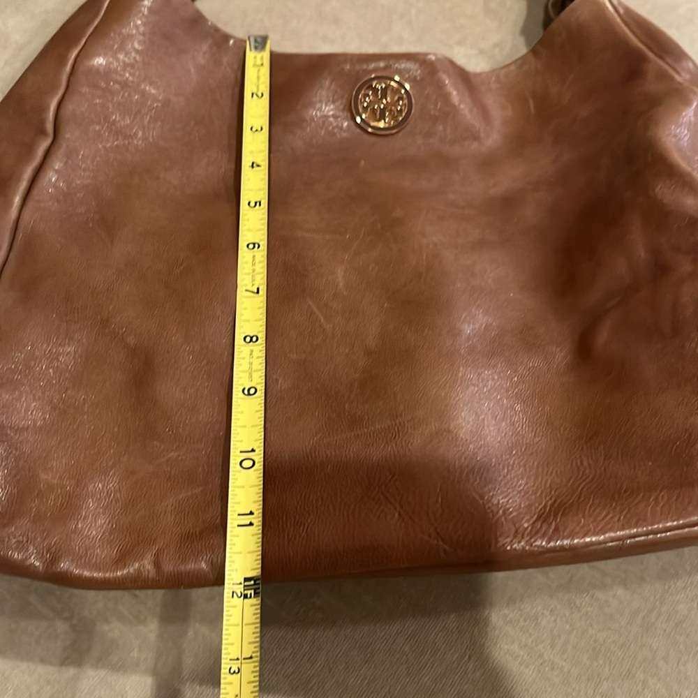 Tory Burch Cognac Brown Leather Hobo Handbag Shoulder Bag Classic Vintage - Picture 13 of 16